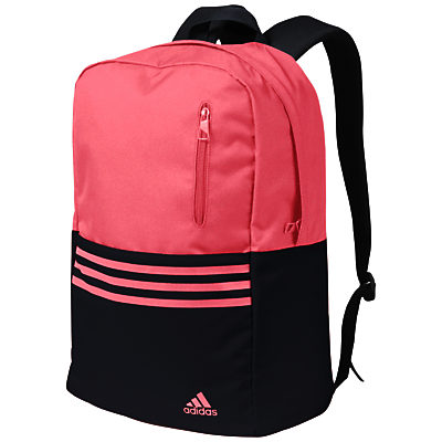 Adidas Versatile 3-Stripes Backpack, Pink/Grey